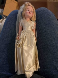 Vintage Bride Doll with Sleep Eyes and Blonde Hair