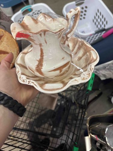 Miniature Ceramic Pitcher and Basin Set