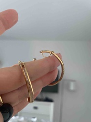 Gold-Tone Fashion Hoop Earrings with Baguette Accents