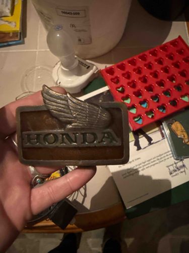 Vintage Honda Motorcycle Belt Buckle with Wings