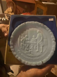 Historical Bas-Relief Cameo Glass Plate