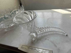 Clear Pressed Glass Cornucopia Vase