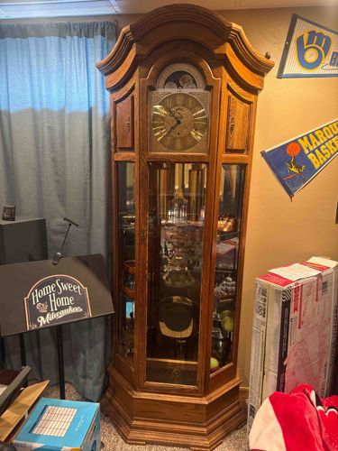 Howard Miller Oak Grandfather Clock (Floor Clock)