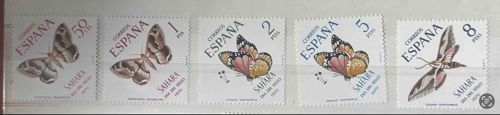 1970 Spanish Sahara Butterfly Stamps Set