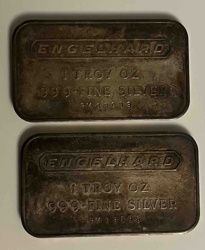 Engelhard 1 Troy Ounce .999 Fine Silver Bar