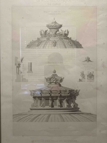 Architectural Drawing: 'Le Nouvel Opéra de Paris' - Dome and Pavillon