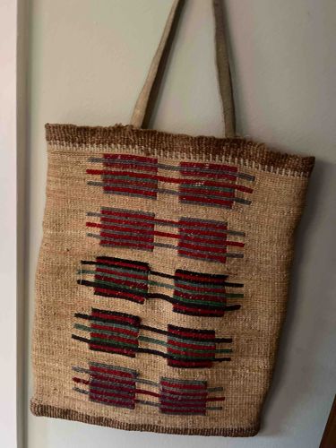 Hand-Woven Traditional Fiber Market Tote Bag