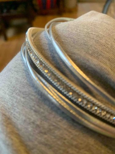 Multi-strand Silver-Tone Crystal Embellished Bangle Set