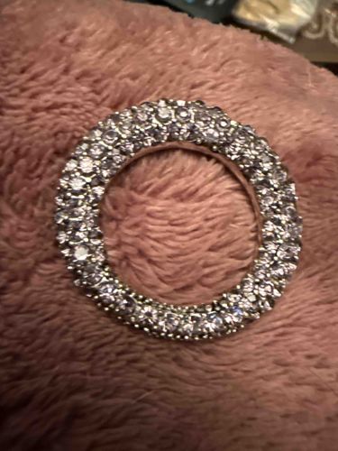 Rhinestone Encrusted Circular Brooch