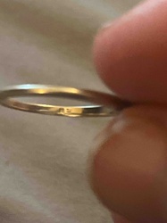 Plain Gold-Toned Band Ring with Hallmark