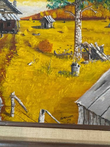 Autumn Landscape Painting by D. Miller, 1973