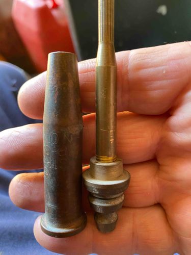 Vintage Brass Water Faucet Stem with Packing Nut and Cover