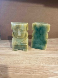 Pair of Mesoamerican-Style Green Stone Figurines