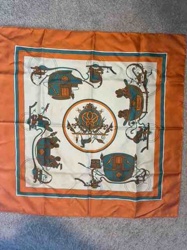 Luxury Silk Scarf with Carriage and Crest Motif