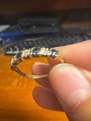 14K Gold Sapphire and Diamond Half-Eternity Band
