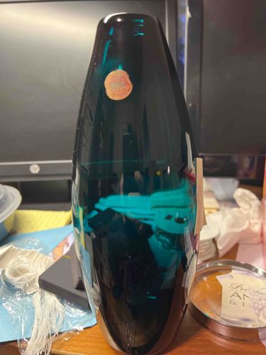 Holmegaard Gulvvase (Floor Vase) in Petrol Blue/Teal