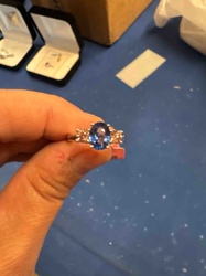 Oval Sapphire and Diamond Cluster Ring