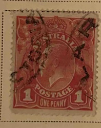 Australian 1 Penny King George V Postage Stamp