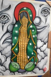 Our Lady of Guadalupe Corn and Lime Cholo Clown Art