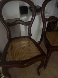 Set of Two Bentwood Caned Dining Chairs