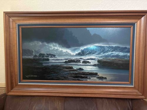 Seascape Painting 'Moonlit Hawaiian Wave'