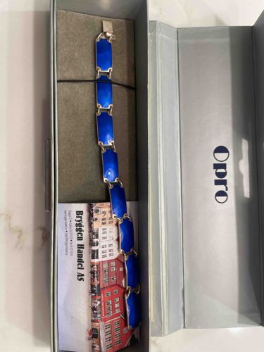 Blue Enamel Link Bracelet