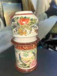 Japanese Imari-Style Porcelain Stacking Jar or Container