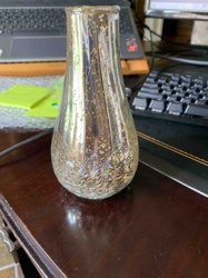 Mercury Glass Crackle Finish Vase/Candle Holder