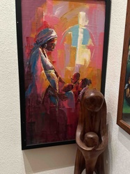 Abstract Figurative Painting of Mother and Children