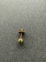 Gold and Green Gemstone Stud Earring