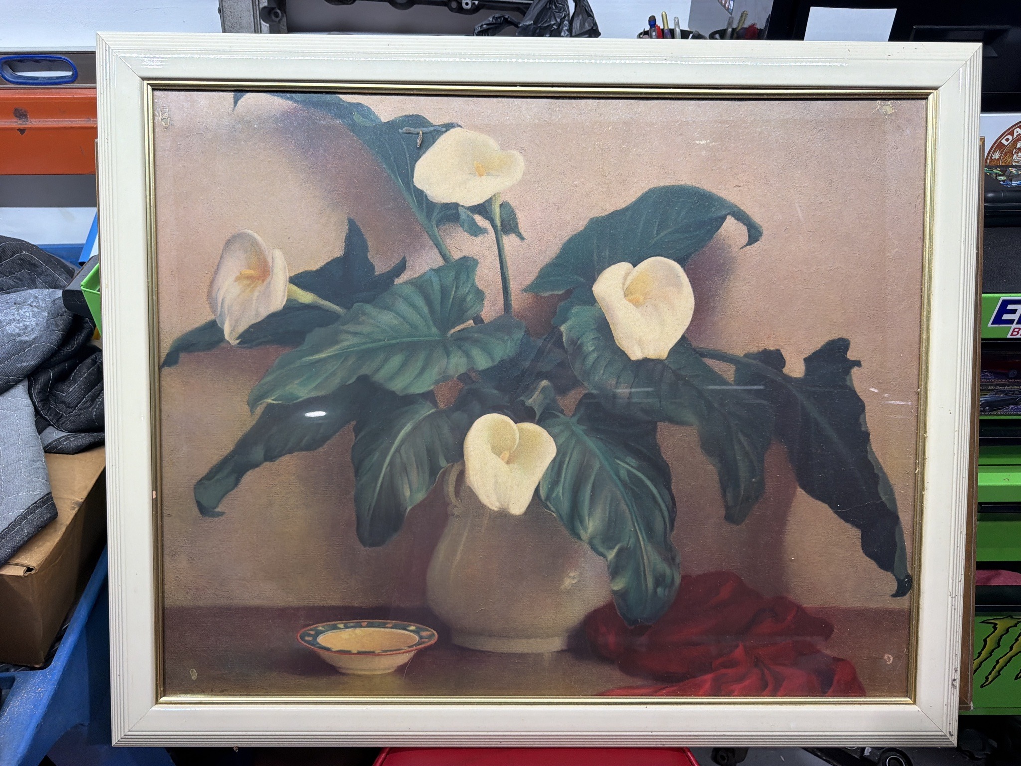 Submitted photo of Floral still life oil painting featuring calla lilies