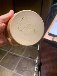 Pottery Mug Base with 'Élan' Signature