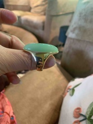 Cabochon Green Gemstone Ring