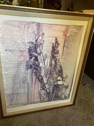 Framed Abstract Architectural Print or Painting