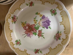 Floral Pattern Scalloped Ceramic Dinner Plate