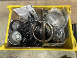 Miscellaneous Motorcycle/Vehicle Parts in Storage Bin