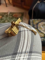 Miniature Golden Purse or Locket with Chain