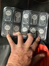 JM 1 Ounce .999 Fine Silver Bars (Set of 10)