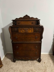 Victorian Style Bow-Front Highboy Dresser