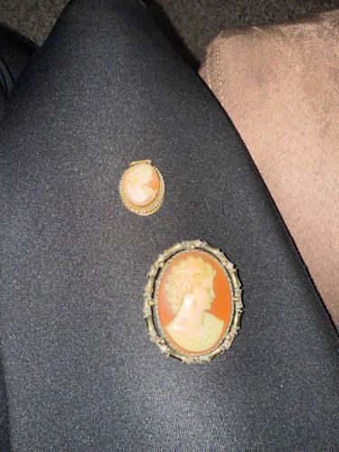 Two Carved Cameo Brooches/Pendants