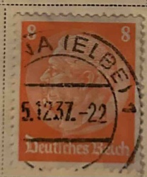 Deutsches Reich Hindenburg 8 Pfennig Postage Stamp