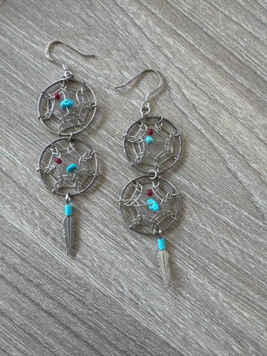 Dreamcatcher Style Dangle Earrings
