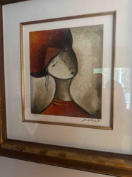 Framed Abstract Figure Print