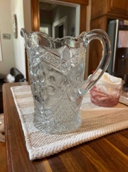 Pressed Glass Water Pitcher