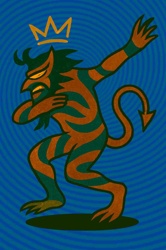Dabbing Devil with Crown Digital Art