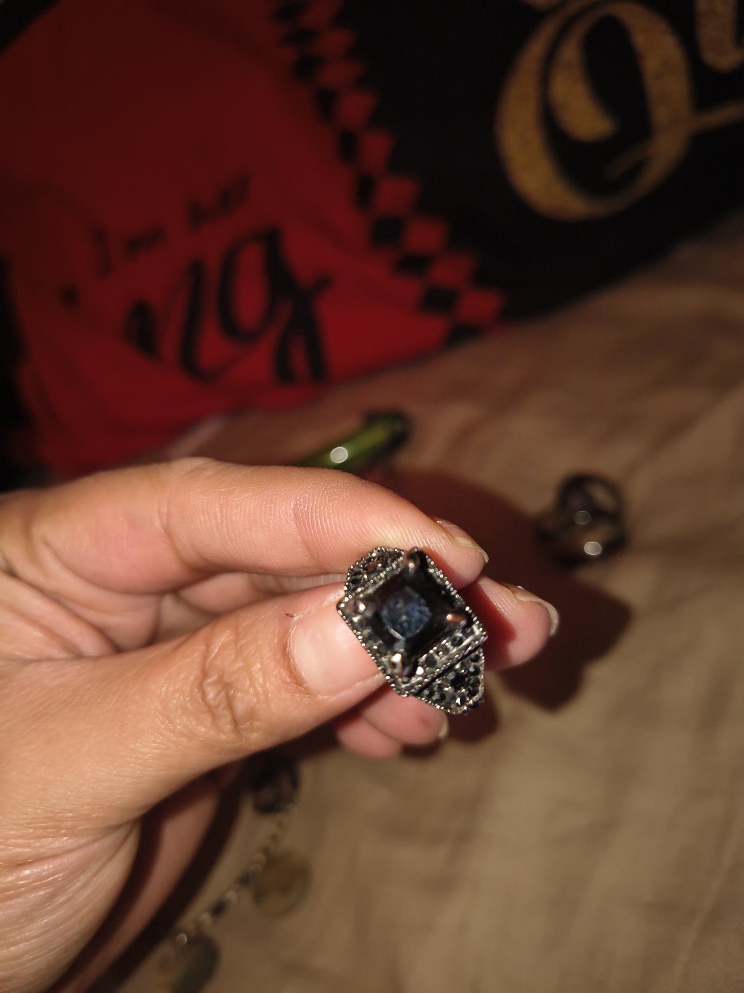 Submitted photo of Art Deco style gemstone and marcasite ring (unauthenticated)