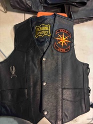 Child's Black Leather Motorcycle Vest with 'Star Kids' Patch