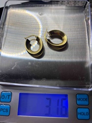 14K Yellow Gold Hollow Hoop Earrings