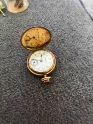 Gold-Toned Hunting Case Pocket Watch