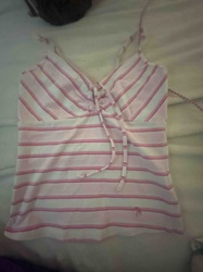 Striped Lace-Up Camisole Top